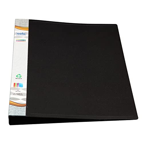 Solo 2-D A4 Ring Binder File Folder, Office Document Organizer with Inside Pocket, Presentation Display Plastic File for Certificates, Portfolio, Papers & Projects (1, Black) - Image 5