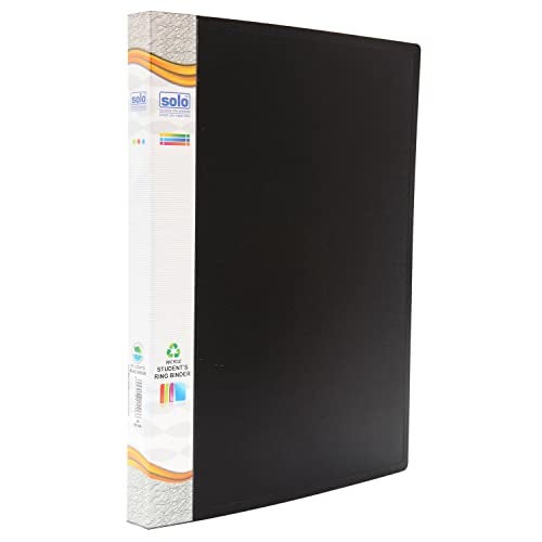 Solo 2-D A4 Ring Binder File Folder, Office Document Organizer with Inside Pocket, Presentation Display Plastic File for Certificates, Portfolio, Papers & Projects (1, Black) - Image 3