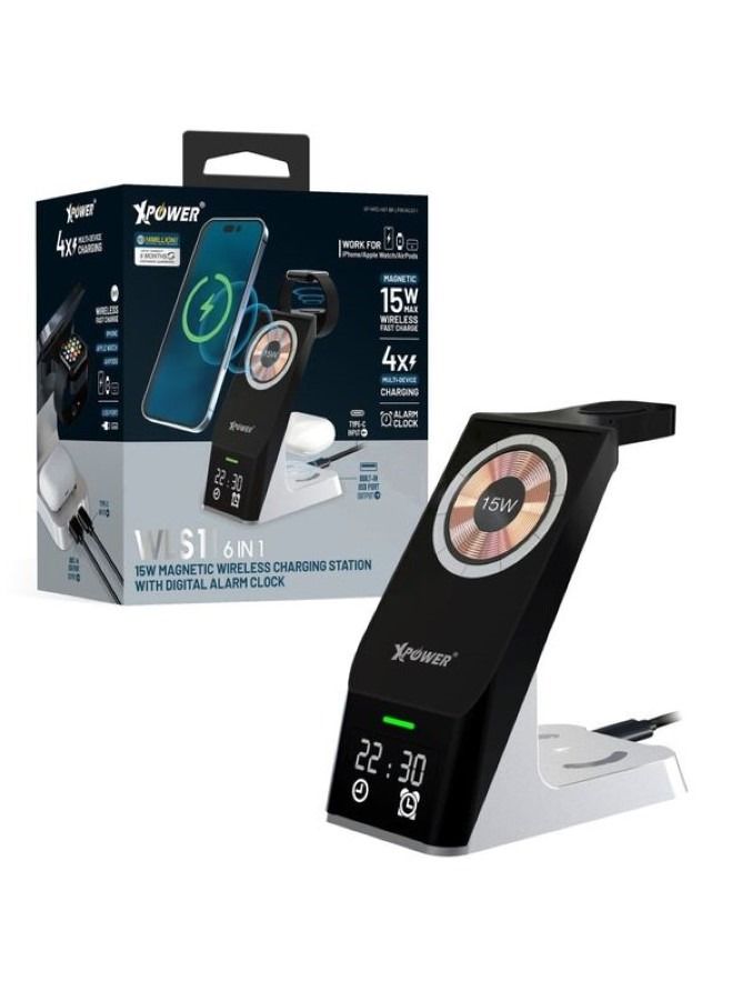 اكس باور محطة شحن لاسلكية مغناطيسية 6 في 1 بقدرة 15 وات - Image 1