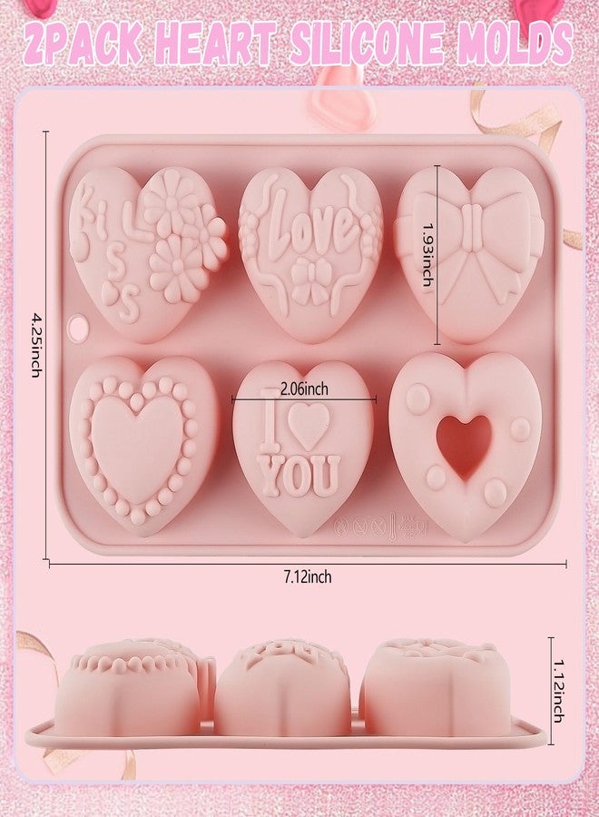 Vidotim 2-Pack Heart Silicone Mold for Chocolates,6-Cavity Nonstick Mini Heart Shaped Silicone Mold,Hearts Shaped Cake Pans for Cupcakes,Candy,Jelly,Ice Cubes,Muffins - Image 3