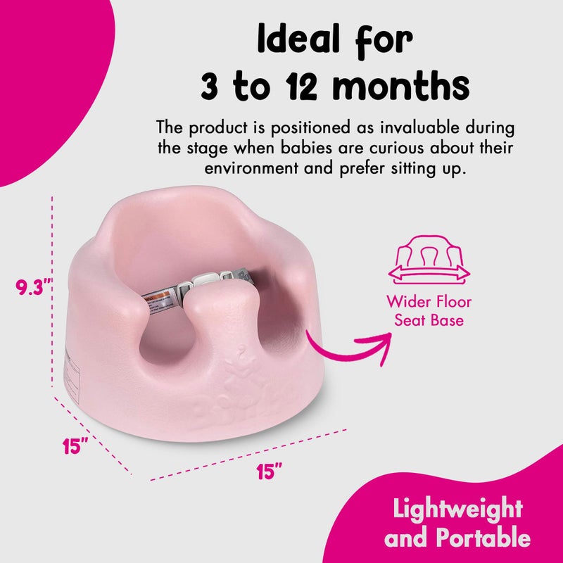 Bumbo Baby Floor Seat, Portable Sit Up Activity and Eating Chair, Cradle Pink - Image 3