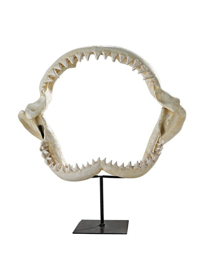 Design Toscano SD1130959 Shark Jaws Jagged Teeth Statue on Display Stand, 16 Inch, Bone - Image 1