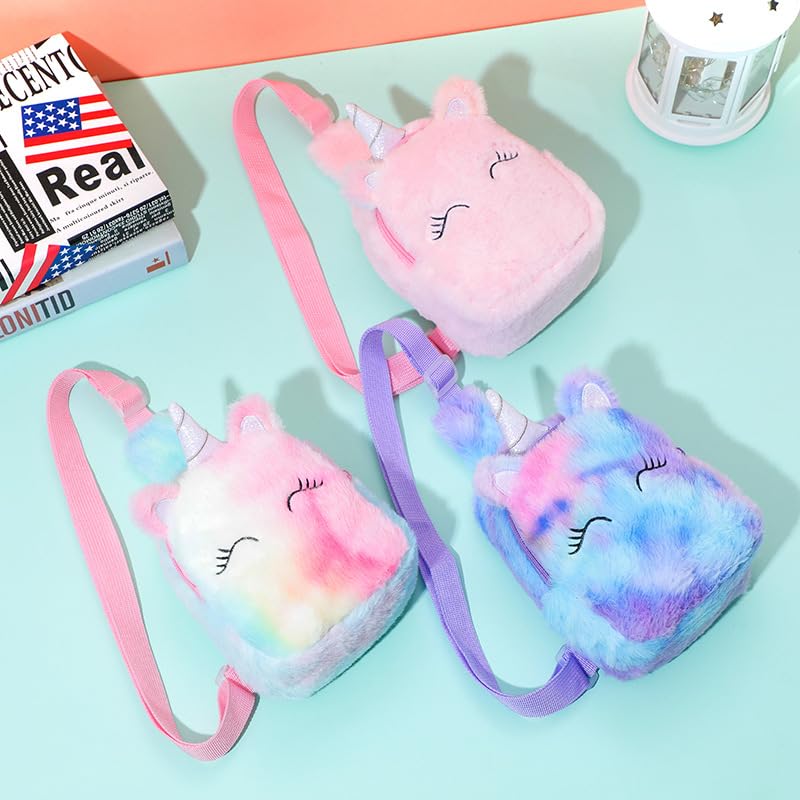 Hiflyer Kids Crossbody Bag Kids Sling Bags, Small Plush Sling Bag for Kids Travel Bag for Kids, Unicorn Sling Bag for Girls (Pink) - Image 5