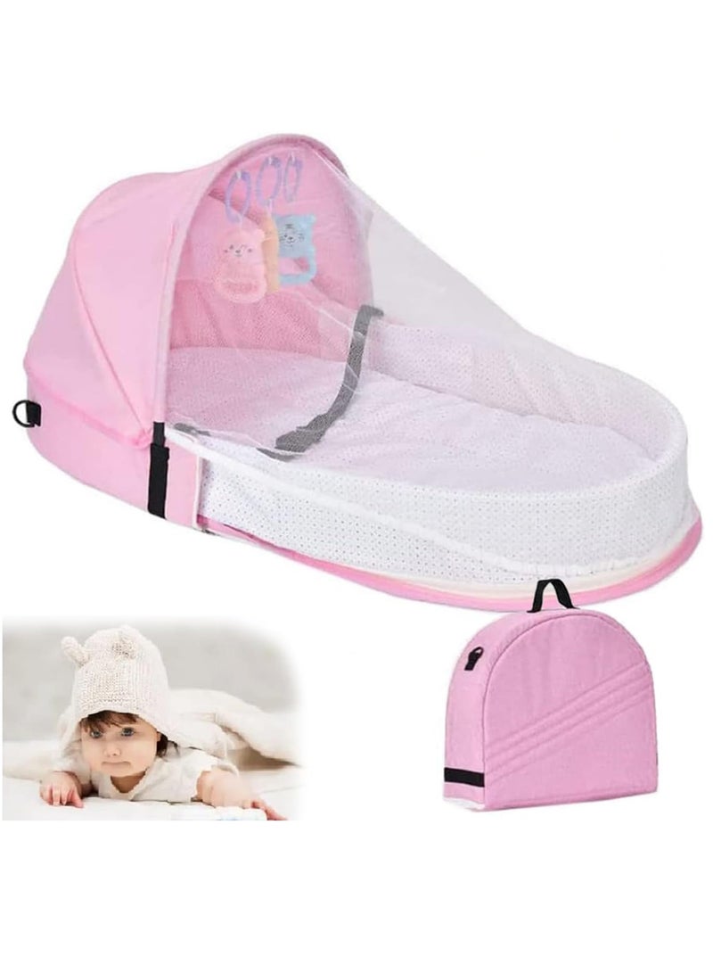 MIXDE Baby Travel Portable Mobile Crib Foldable Newborn Multi-function Folding Bed With Toys Multipurpose Mummy Diaper Bag  - Image 1