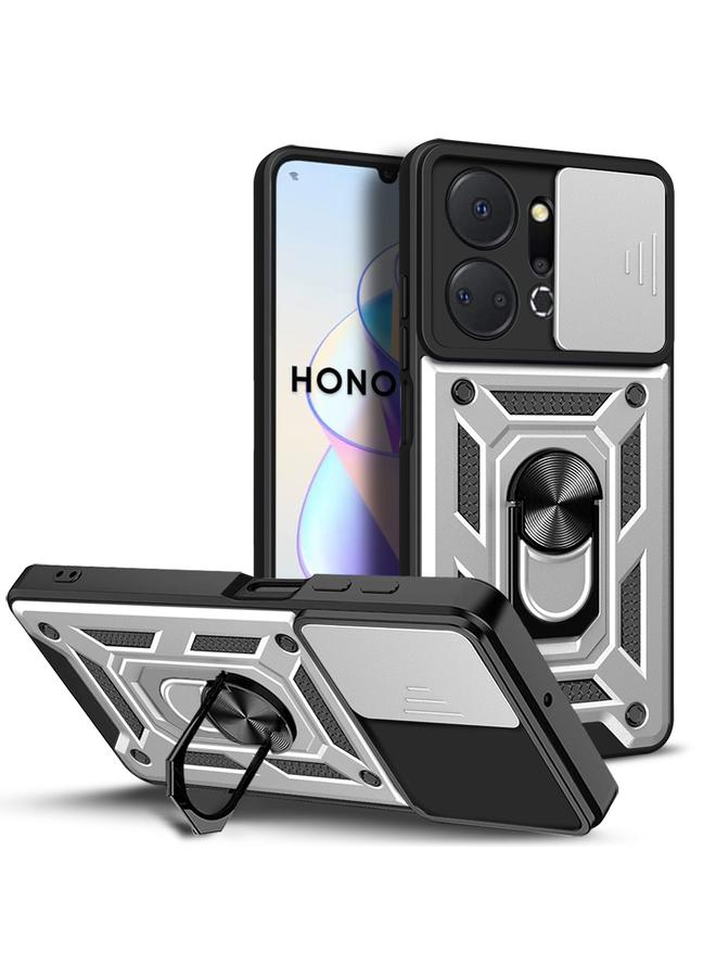 زبون جراب لهاتف Honor X7a 5G بتصميم غطاء كاميرا منزلقة مصنوع من مادة TPU+PC - Image 1
