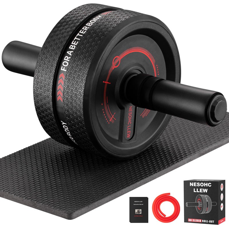 NESOHC-LLEW Upgraded Ab Roller Wheel. Abdominal Training Roller for Men/Women, Abdominal Wheels Widened to 3.4 ", Rubber Tread of The Abdominal Wheel Upgraded, Max Weight 490 lbs - Image 1