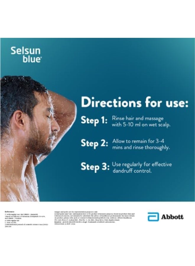 Selsun Blue Regular Care Shampoo for Men and Women with Added Conditioner, Helps Reduce Flaking and Itching, Control Dandruff, 200 ml - Image 4