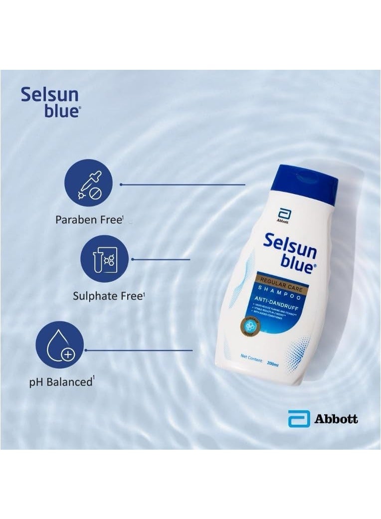 Selsun Blue Regular Care Shampoo for Men and Women with Added Conditioner, Helps Reduce Flaking and Itching, Control Dandruff, 200 ml - Image 3