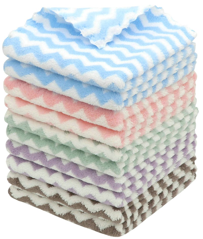 HFGBLG Microfiber Cleaning Cloth Lint Free Cleaning Rags 10 Pack Fast Drying Dish Rags for Cleaning Super Absorbent Kitchen Dish Cloths for Wash Dishes12 in x 12 in Mix Color