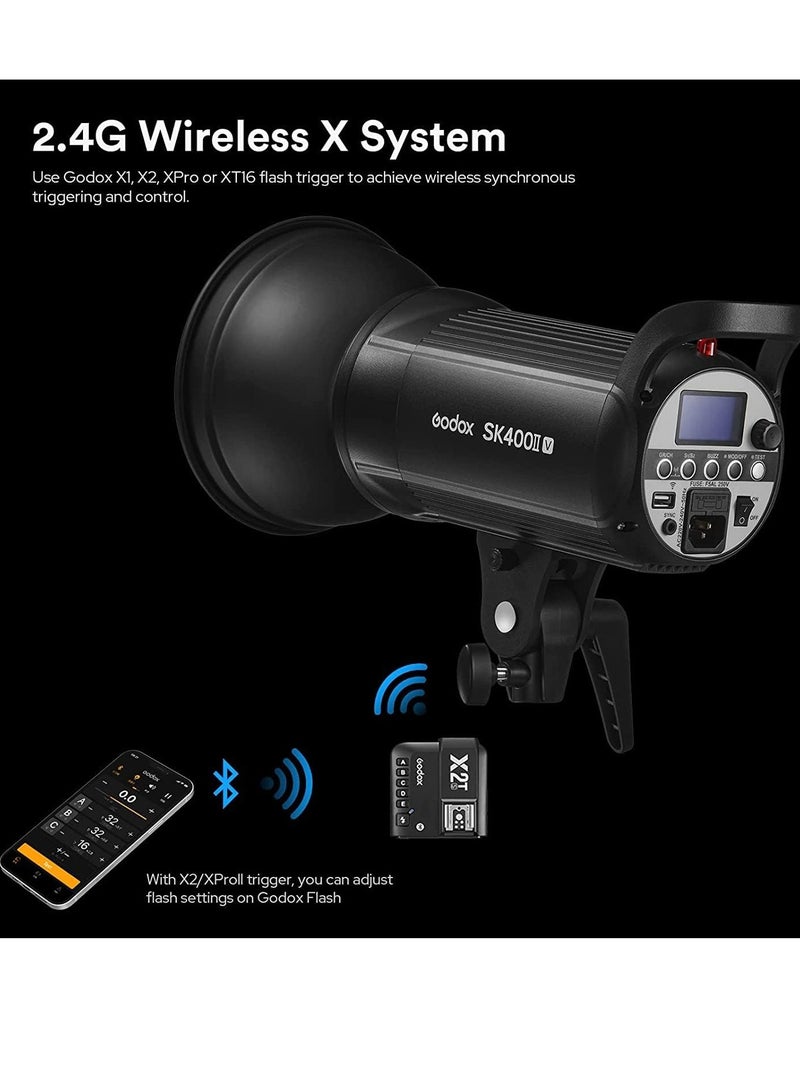 Godox Upgraded Studio Flash Light 400Ws Power 5600±200K Strobe Light Built-in 2.4G Wireless X System with LED Modeling Lamp Bowens Mount Photography Flashes for Wedding Portrait Fashion Adve - Image 4