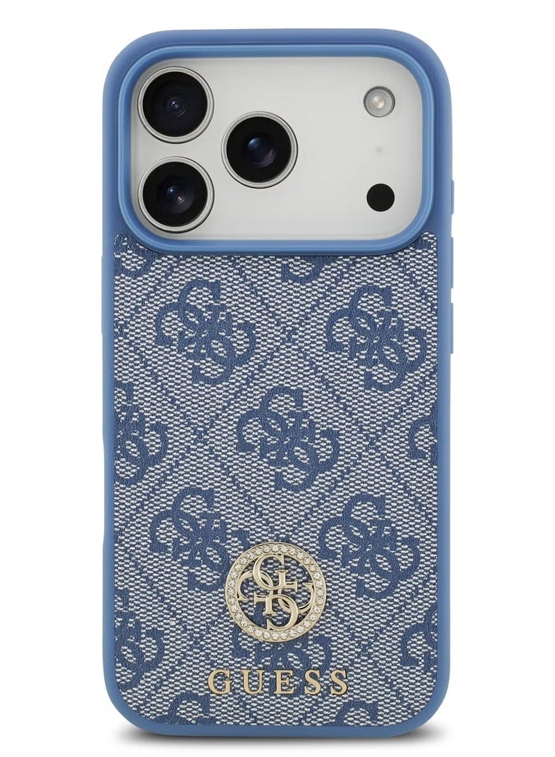 GUESS 17 Pro Max MagSafe Case – Premium 4G PU Leather with Classic & Strass Logo, Ultra Slim, Lightweight, and Easy to Install (Blue). - Image 1