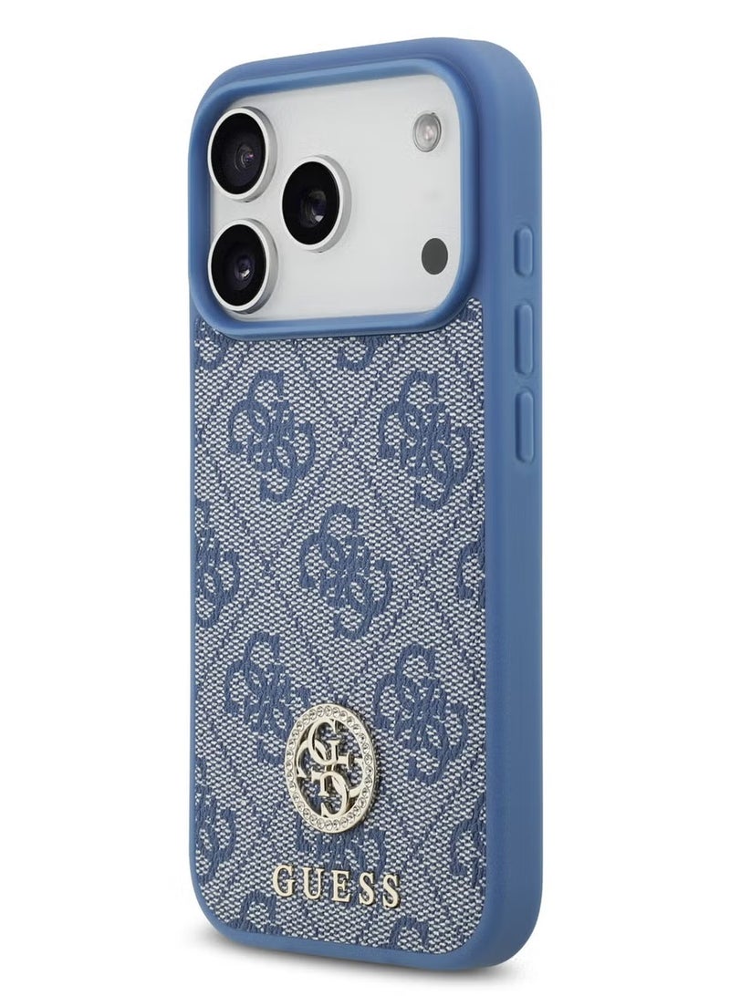 GUESS 17 Pro Max MagSafe Case – Premium 4G PU Leather with Classic & Strass Logo, Ultra Slim, Lightweight, and Easy to Install (Blue). - Image 2