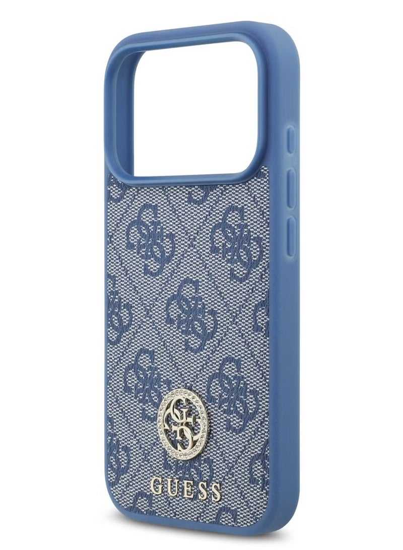 GUESS 17 Pro Max MagSafe Case – Premium 4G PU Leather with Classic & Strass Logo, Ultra Slim, Lightweight, and Easy to Install (Blue). - Image 5