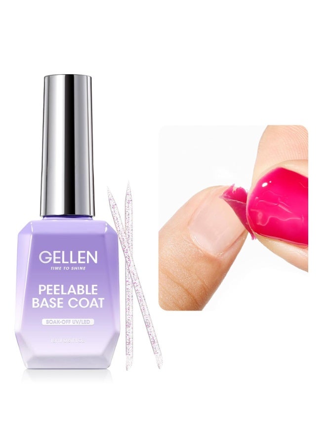 GELLEN Peel Off Base Coat, 18ml Peelable Gel Base Coat for Gel Nail Polish, UV LED Lamp Needed Clear Nail Polish without Soaking for Take off Nail Practice Beginners - Image 3