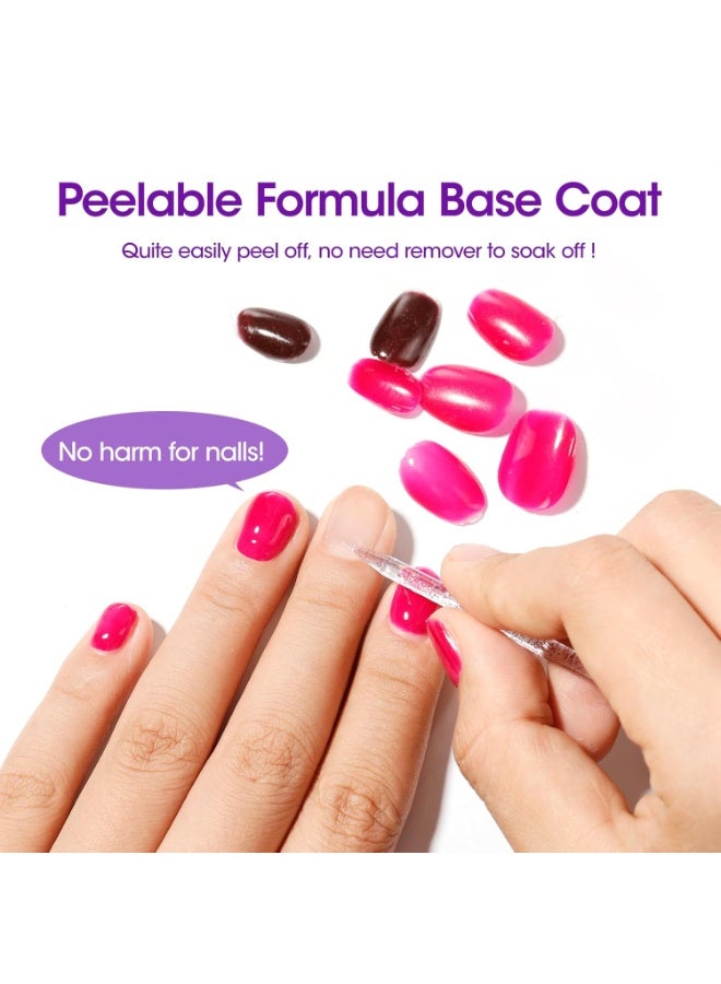 GELLEN Peel Off Base Coat, 18ml Peelable Gel Base Coat for Gel Nail Polish, UV LED Lamp Needed Clear Nail Polish without Soaking for Take off Nail Practice Beginners - Image 2