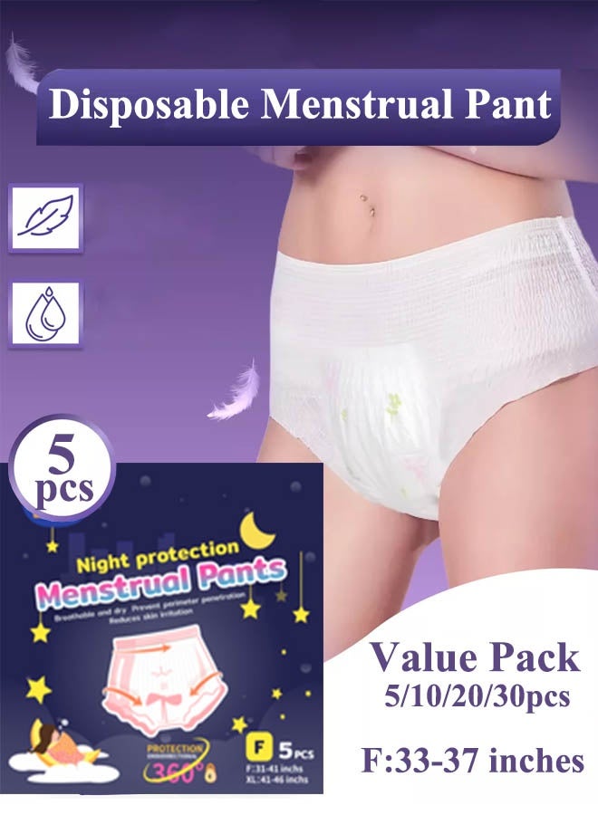 Berma Baby Women Disposable Period Underwear, Ultra-thin Breathable Menstrual Panties, Overnight Incontinence & Heavy Flow Pads, Period Panty for heavy blood flow, Disposable Period Pants For Sanitary Protection, Pull Ups, Super Guard Short Type,Leak-Proof, 360° Coverage（L:33-37 inches） - Image 1