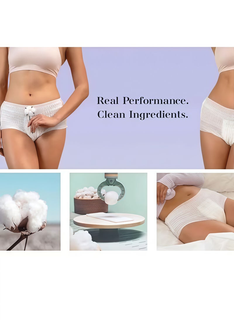 Berma Baby Women Disposable Period Underwear, Ultra-thin Breathable Menstrual Panties, Overnight Incontinence & Heavy Flow Pads, Period Panty for heavy blood flow, Disposable Period Pants For Sanitary Protection, Pull Ups, Super Guard Short Type,Leak-Proof, 360° Coverage（L:33-37 inches） - Image 5