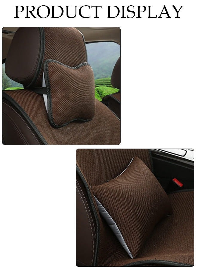 DUNISO 1pcs Auto Breathable Universal Four Seasons Front Car Seat Covers Luxury Include Front Car Seat Protector Lumbar Pillow and Neck Pillow Compatible with 95% Vehicle Fit for Cars Truck SUV or Vans - Image 5
