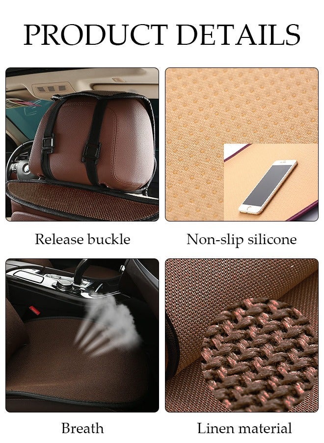 DUNISO 1pcs Auto Breathable Universal Four Seasons Front Car Seat Covers Luxury Include Front Car Seat Protector Lumbar Pillow and Neck Pillow Compatible with 95% Vehicle Fit for Cars Truck SUV or Vans - Image 3