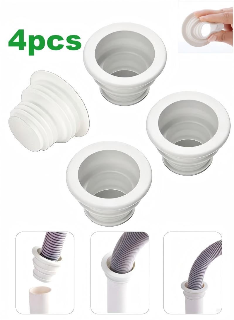4Pcs Universal Silicone Drain Plug - Odor-Free, Durable, Easy Install for Kitchen, Bathroom & Laundry,Sewer Anti-odor Sealing Plug,Silicone Pipe Seal Plug Washing Machine Drain Pipe - Image 1