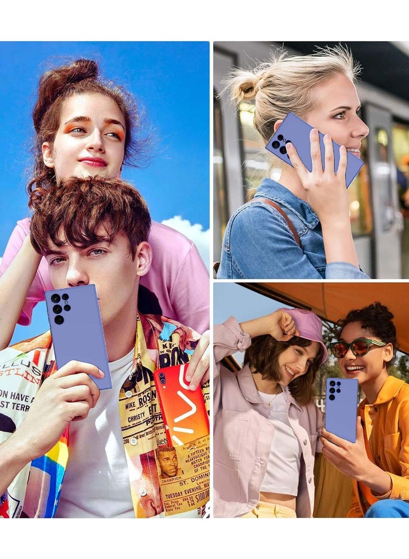 Wtech Samsung Galaxy S25 Ultra 2025 Premium Soft Liquid Silicone Case Cover - Lavender - Image 5