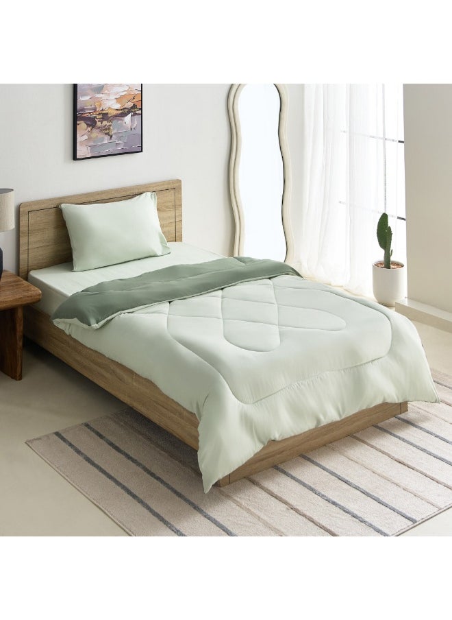 Home Box Derby 2-Piece Reversible Microfiber Twin Comforter Set 160 X 220 Cm  - Image 2