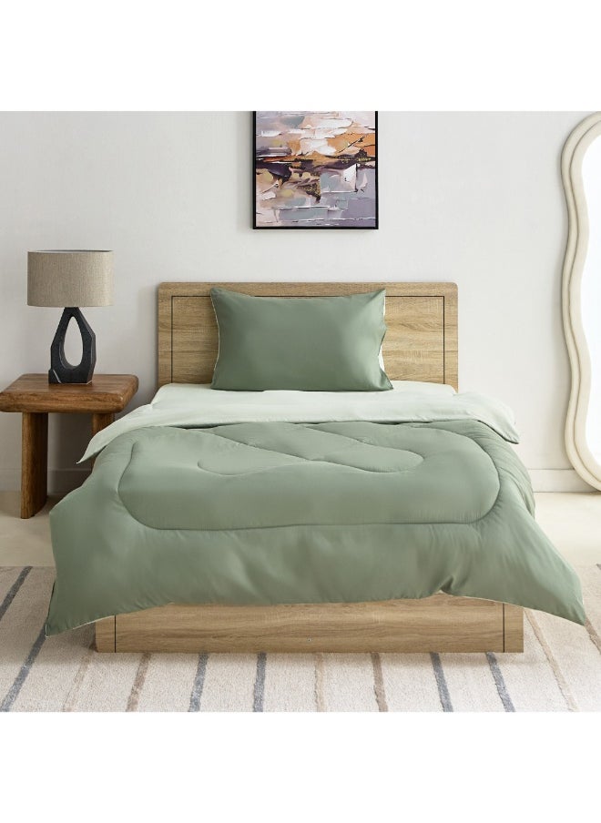 Home Box Derby 2-Piece Reversible Microfiber Twin Comforter Set 160 X 220 Cm  - Image 3