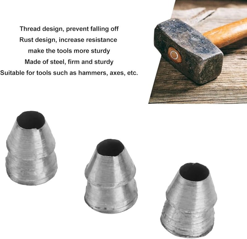 مجموعة إسفين تقسيم مقبض المطرقة الفولاذية 20 قطعة إسفين دائري قطر 10 مم - Image 4