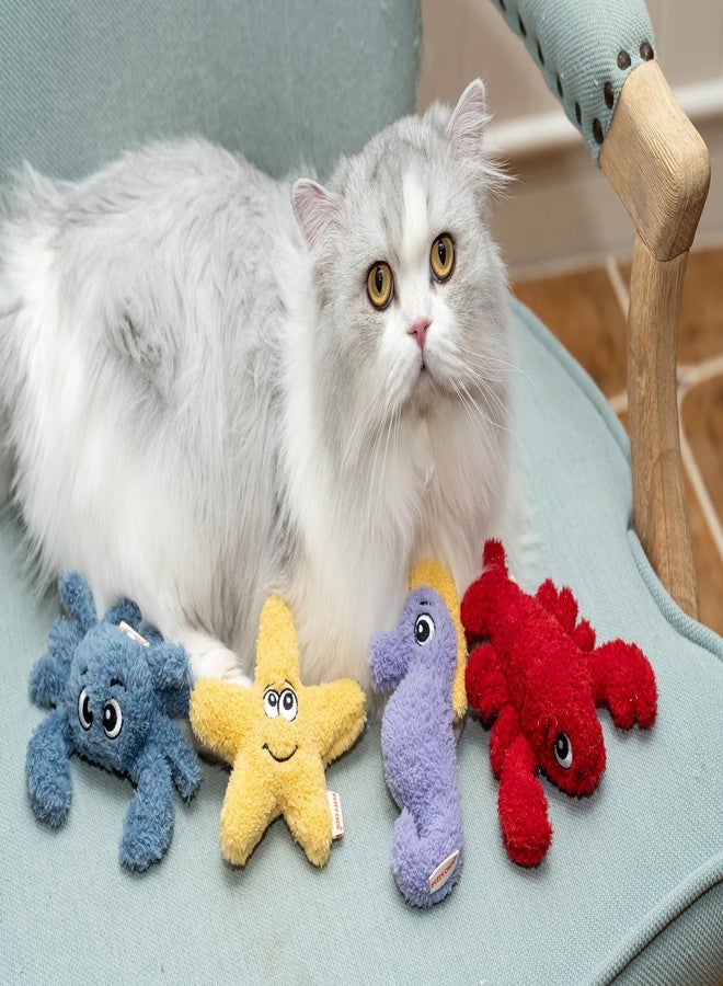 Puffy Crew Interactive Catnip Cat Plush Toy, Ocean Theme, 5'', for All Breed Size Cats (Lobster) - Image 5
