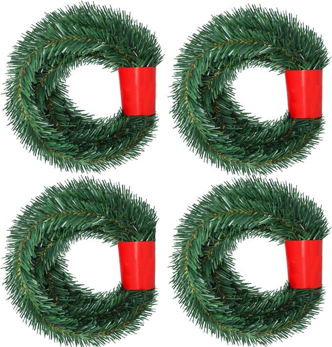 80FEET CHRISTMAS GARLAND 4 STRANDS ARTIFICIAL PINE GARLAND SOFT GREENERY GARLAND FOR HOLIDAY WEDDING PARTYSTAIRSFIREPLACES DECORATION OUTDOORINDOOR USE