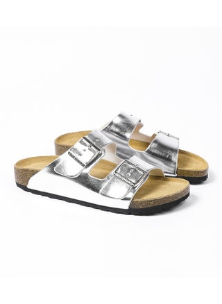 Silver leather surface