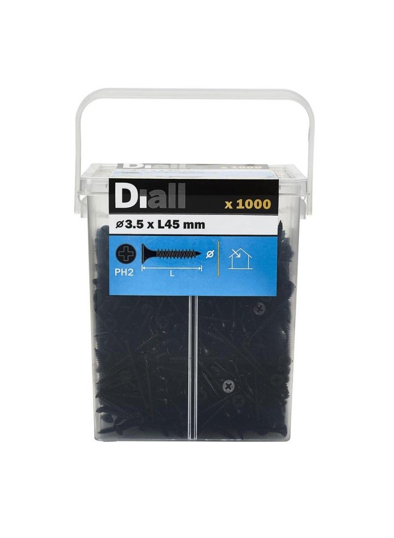 ACE Diall Carbon Steel Universal Screw Pack 3.5 x 45mm 1000Pcs