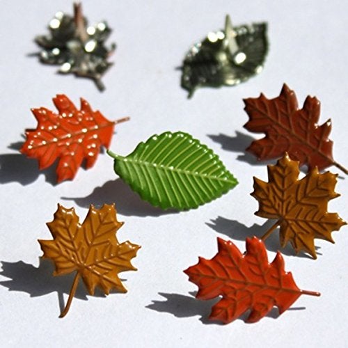 Eyelet Outlet Shape Brads 12/Pkg-Leaves - Image 1