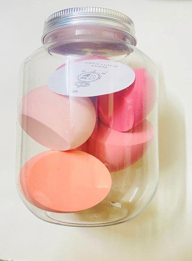 VBA 5PCS Latex-Free Makeup Sponge Set with Jar Beauty Skincare Makeup Applicator Foundation Concealer Highlighter Blush Contour Liquid Cream Powder Wet Dry Blending/SPONGE - Image 4