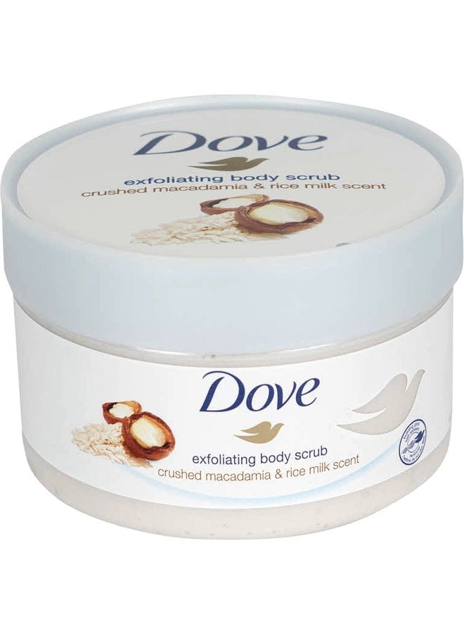 Exfoliating Body Polish Scrub for Silky Skin Crushed Macadamia & Rice Milk Body Scrub Exfoliates & Gives Lasting Nourishment 225 ml