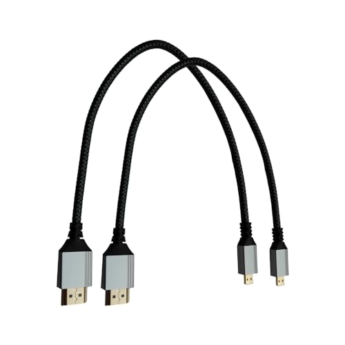 Seadream 4K Micro HDMI to HDMI Cable 1FT 2Pack High-Speed Full HDMI to Micro HDMI Braided Cord Support 3D 4K/60Hz 1080p - Image 1