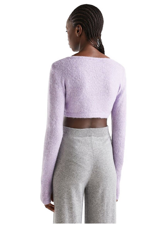 Benetton CROPPED SWEATER IN MOHAIR BLEND  - Image 3