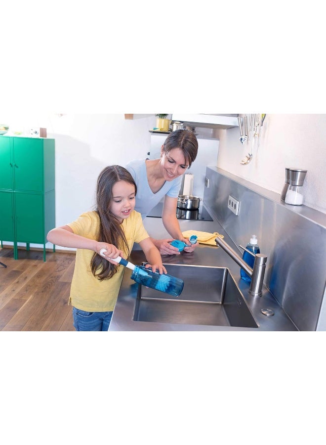 Unger 16â€ Flexible Glass and Bottle Scrub Brush, Extra-Long, Non-Scratch Cleaning Scrubber for Water Bottles, Travel and Coffee Mugs, Pitchers, Vases, Decanters, Glassware - Image 4