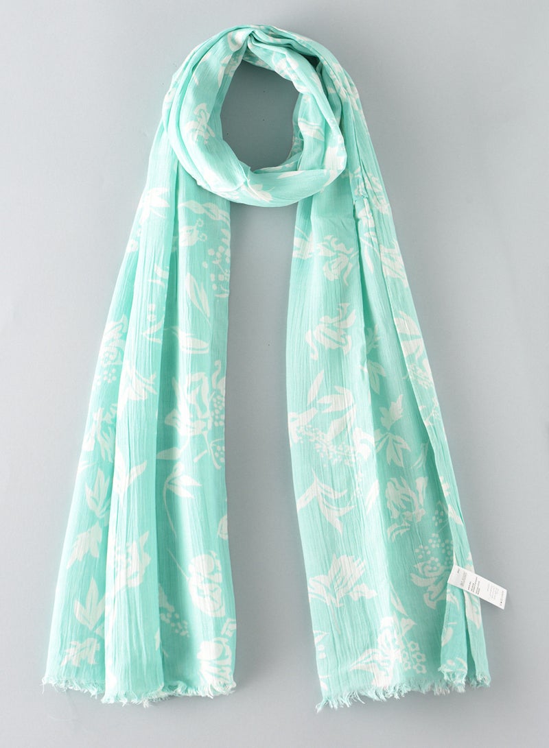 Glamz Mint green Printed Scarf 70x180 cm - Image 1