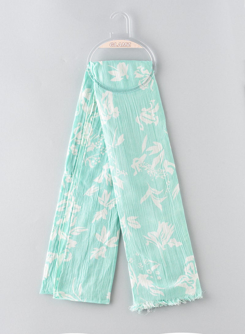 Glamz Mint green Printed Scarf 70x180 cm - Image 2