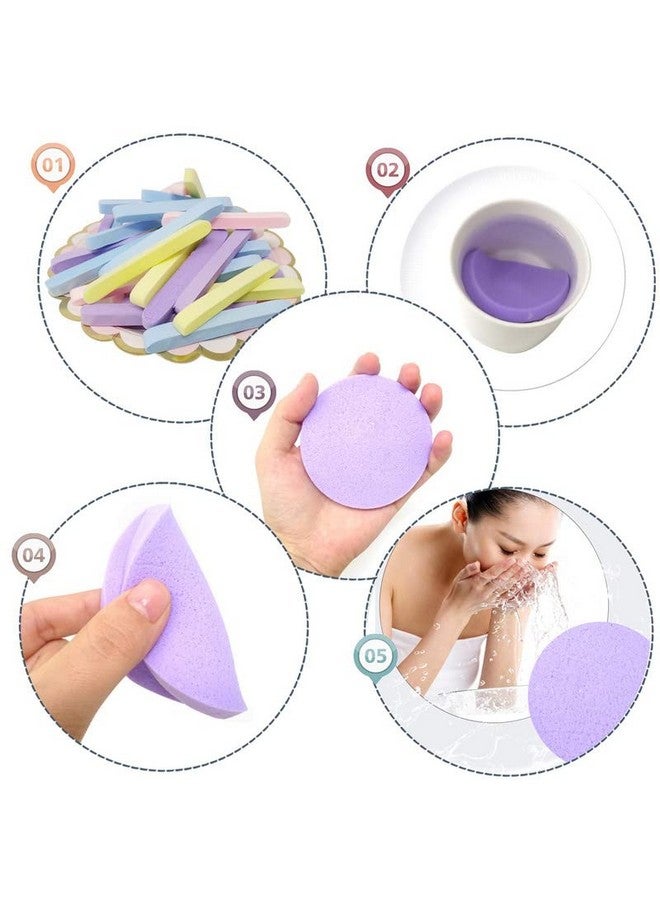 Belicia 12Pcs Compressed Facial Sponge Sticks Round Face Sponge Pads Makeup Removal Wash Sponges For Women  - Image 2