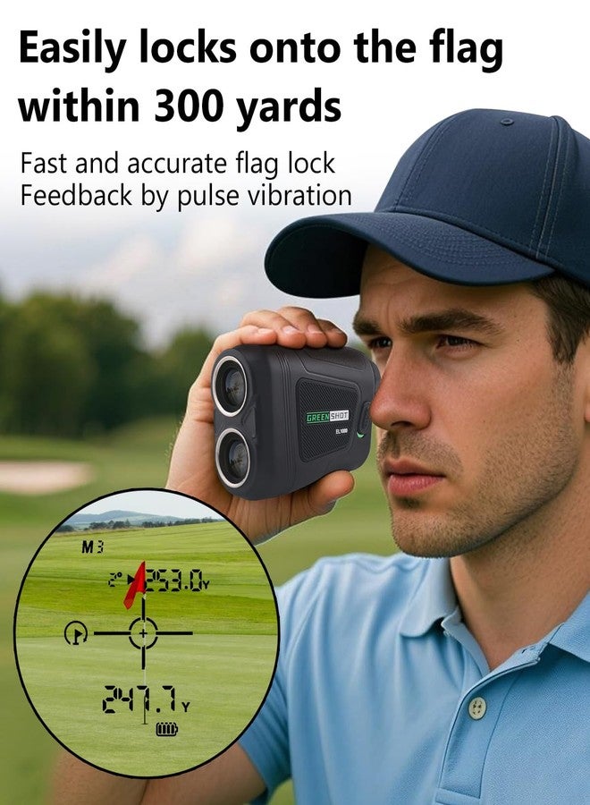 GREEN SHOT Range Finder Golf, 1200 Yards Golf Rangefinder with Slope, Golf Range Finder with Magnetic and Pin Lock Vibration, 6X Magnification, Rechargeable Compact Golfing Range Finder - Image 5