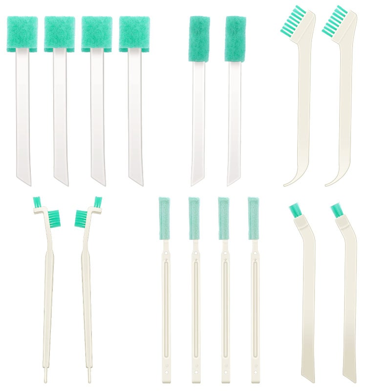 XINRUI 16 Pcs Small Household Cleaning Brushes Deep Detail Crevice Cleaner Brush Crevice Cleaning Tool 8 in 1 Cleaner Brush for Small Holes Corner Space Keyboard Bottle Tile
