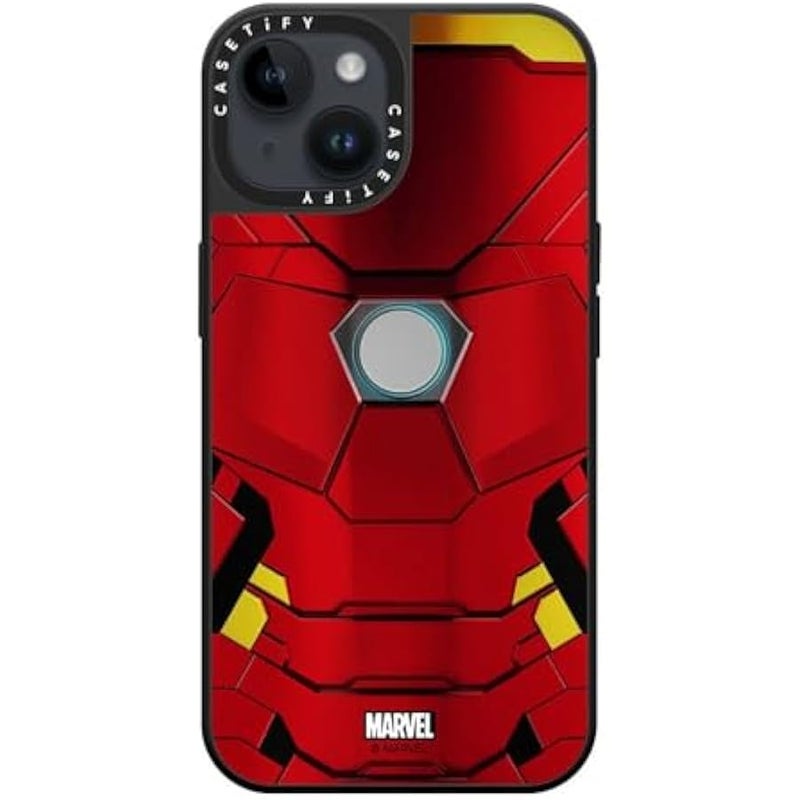 Casetify Mirror iPhone 14 Case 【Iron Man Co-Lab/Reflective / 4.9ft Drop Protection/Compatible with Magsafe】 - Iron Man Suit - Silver on Black - Image 4