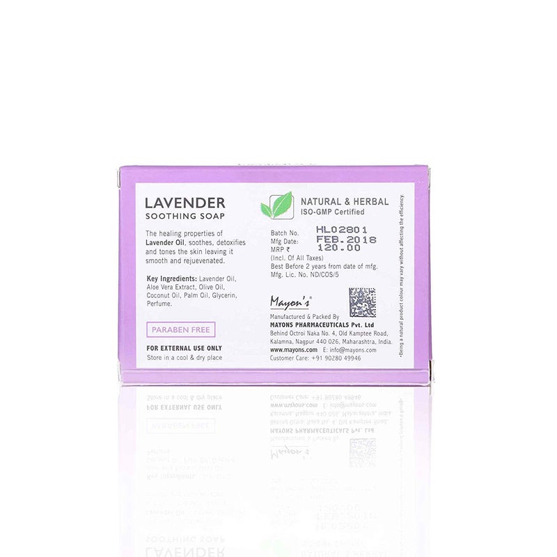 Mayon's Mayons Pharma Handmade Lavender Soothing Soap100gm Pack of 1  - Image 2