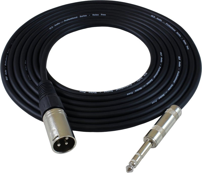 GLS Audio 25ft XLR Male to 1/4" TRS Balanced Patch Cable - Professional Series Noise Free - Image 1