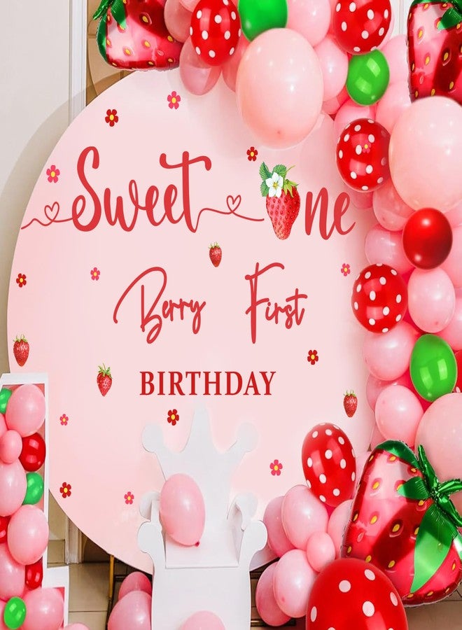 kokolap Berry First Birthday Backdrop Decals Sweet One Party Sign for Balloon Arch Strawberry 1st Decorations Supplies Baby Girls Photo Background Sticker - Image 5