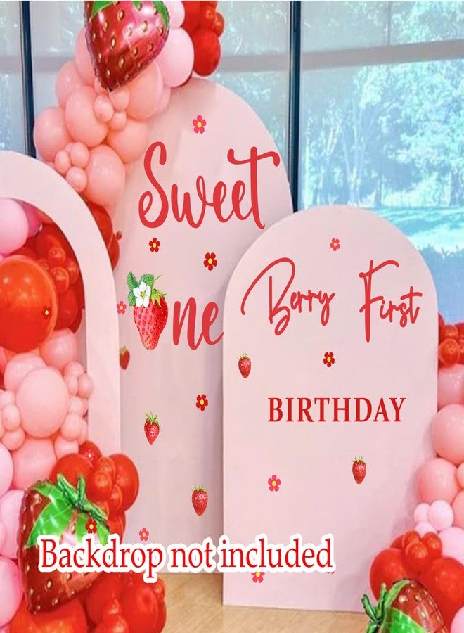 kokolap Berry First Birthday Backdrop Decals Sweet One Party Sign for Balloon Arch Strawberry 1st Decorations Supplies Baby Girls Photo Background Sticker - Image 2
