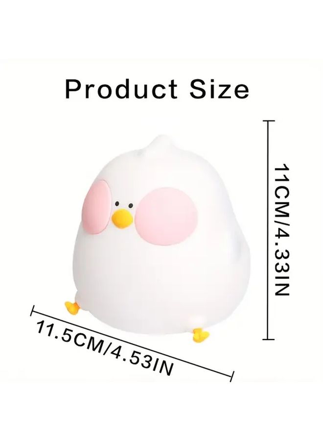 White Touch Control LED Color Changing Chick Night Light USB Battery Bedside Lamp - Image 2