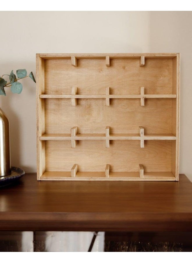 بيت مجات خشبي لتعليق الأكواب – تصميم 60×60 سم للتنظيم والعرض بشكل أنيق يمكن تعليقه طولي أو عرضي - Image 3